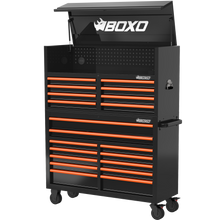 Load image into Gallery viewer, BOXO 53" 20 Drawer Toolbox Stack with Drawer Trim Pack - Black Body with Trim Colour Options
| Boxo UK Load image into Gallery viewer, BOXO 53" 20 Drawer Toolbox Stack with Drawer Trim Pack - Black Body with Trim Colour Options
| Boxo UK