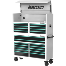 Load image into Gallery viewer, BOXO 53" 20 Drawer Toolbox Stack with Drawer Trim Pack - White Body with Trim Colour Options
| Boxo UK Load image into Gallery viewer, BOXO 53" 20 Drawer Toolbox Stack with Drawer Trim Pack - White Body with Trim Colour Options
| Boxo UK