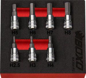 BOXO 7Pc 1/4" Hex Bit Socket Set