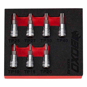 BOXO 7Pc 1/4" Tamperproof Torx Bit Socket Set