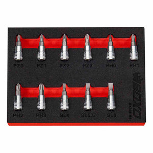 BOXO 11Pc 1/4" Screwdriver Bit Socket Set