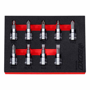 BOXO 9Pc 3/8" Screwdriver Bit Socket Set