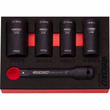 Load image into Gallery viewer, BOXO 5Pc 1/2" 6Pt Oversized Flip Impact Socket Set
 | Boxo UK