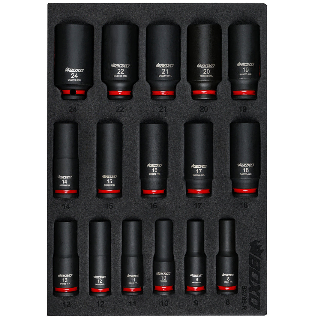 BOXO 16Pc 3/8" Deep Impact Socket Set In EVA Foam | Boxo UK