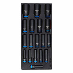 BOXO 18Pc 1/2" Deep Impact Socket Set In EVA Foam