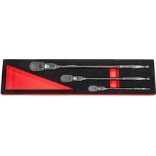 Load image into Gallery viewer, BOXO 3Pc 1/4", 3/8" &amp; 1/2" 90T Flex-Head Ratchet Set with Lock
 | Boxo UK