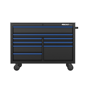 BOXO PRO 53" Gloss Finish 9 Drawer Roll Cabinet - Various Trim Options Available