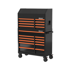 Load image into Gallery viewer, BOXO 41" 19 Drawer Toolbox Stack with Drawer Trim Pack - Black Body with Coloured Trim Pack
 | Boxo UK
