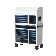 Load image into Gallery viewer, BOXO 41" 19 Drawer Toolbox Stack with Drawer Trim Pack - White Body with Coloured Trim Pack
 | Boxo UK