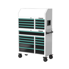 Load image into Gallery viewer, BOXO 41" 19 Drawer Toolbox Stack with Drawer Trim Pack - White Body with Coloured Trim Pack
 | Boxo UK