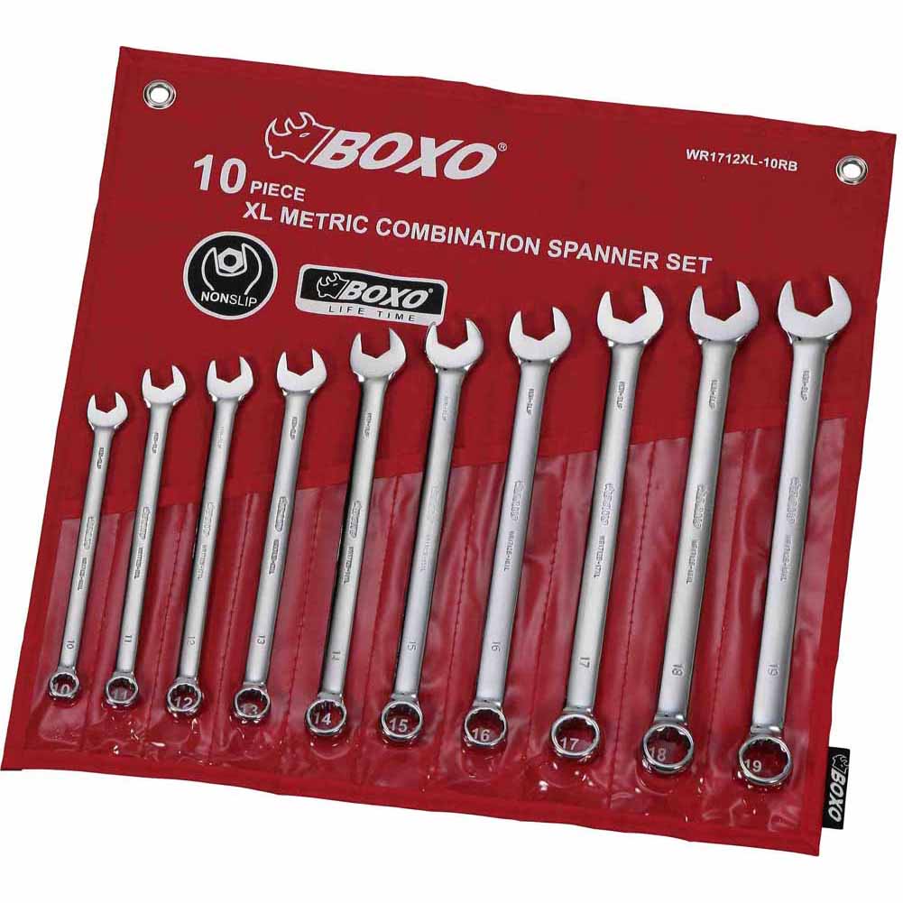 BOXO 10Pc XL Combination Spanner Set (10mm to 19mm) | Boxo UK