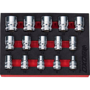 15 Pce 3/8" 12 Point Shallow Socket Set-Boxo-Equipment