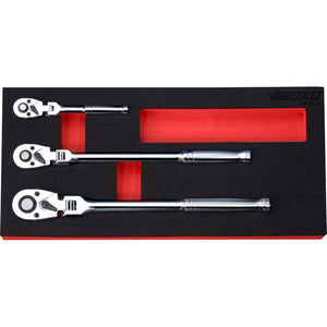 1/4" 3/8" 1/2" Flex-head ratchet set-Boxo-Equipment