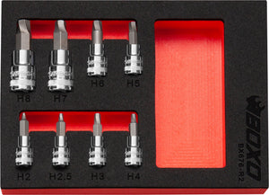 BOXO 8Pc 1/4" & 3/8" Hex Extractor Bit Socket Set