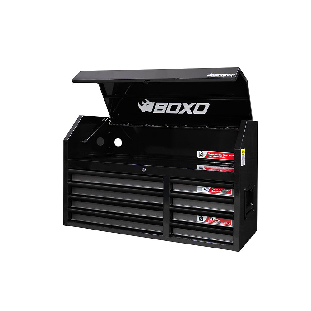 BOXO 41" 8 Drawer Top Box with Drawer Trim Pack - Black Body & Trim Colour Options | Boxo UK